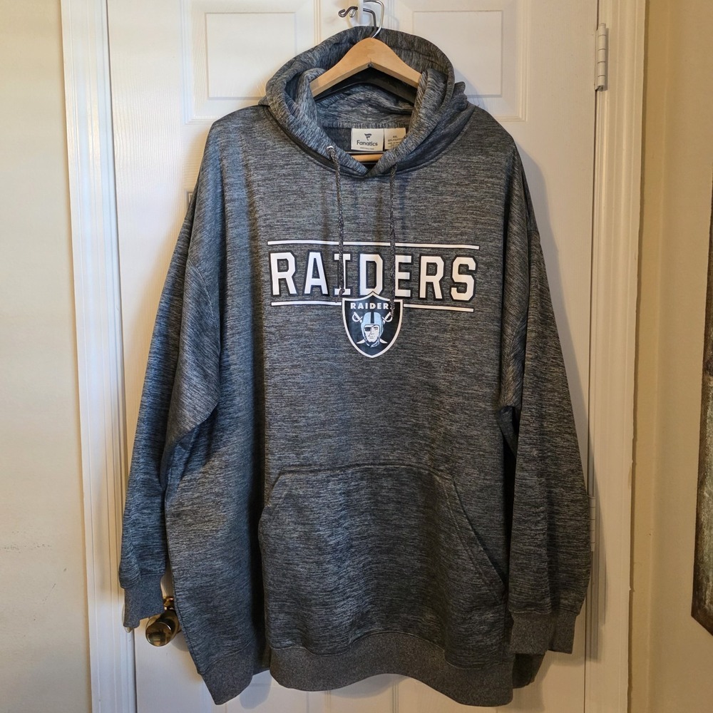 Oakland Raiders Gray Hoodie Mens 6XL Big Tall Sweatshirt NFL Fanatics New NWOT